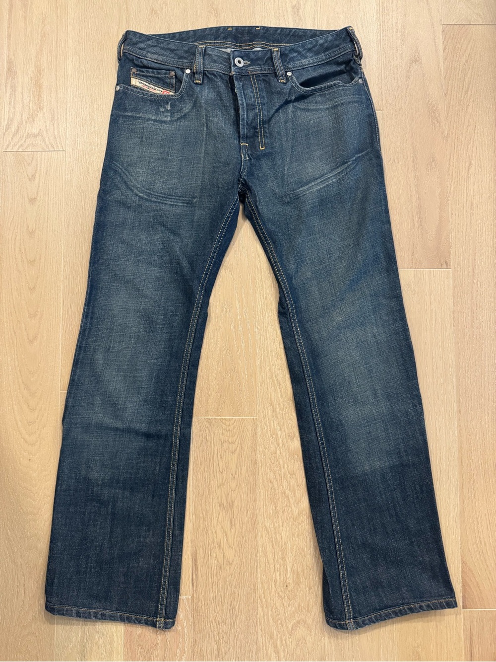 Diesel Straight Leg Dark Blue Jeans
